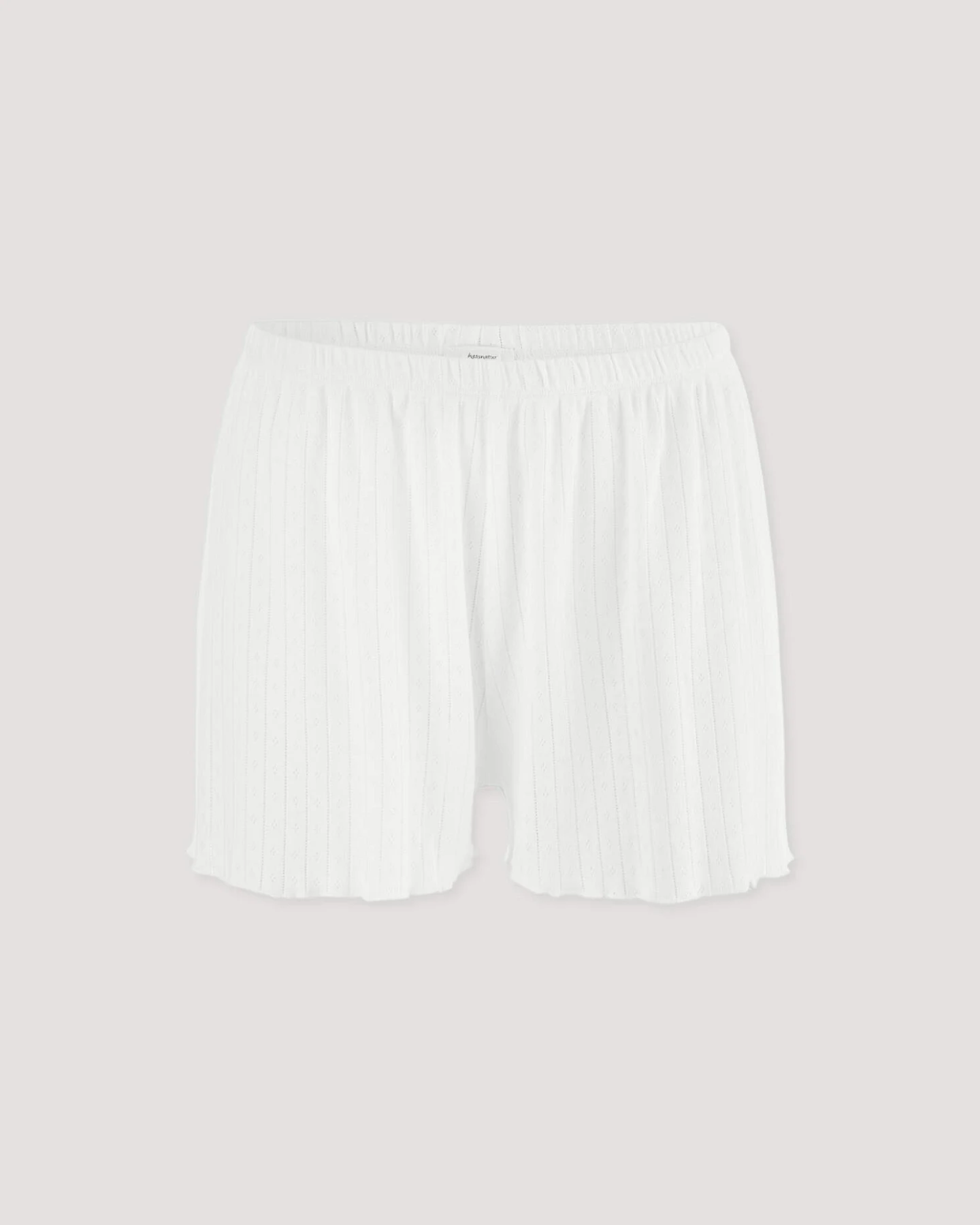 hessnatur Damen Pointelle Schlafshorts PURE COTTON aus Bio-Baumwolle - weiß - Größe 38 – Ansicht 4
