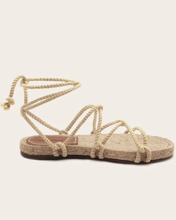 Rarámuri Natürliche Yute-Sandalen mit austauschbaren Bändern - Cruz Vegan