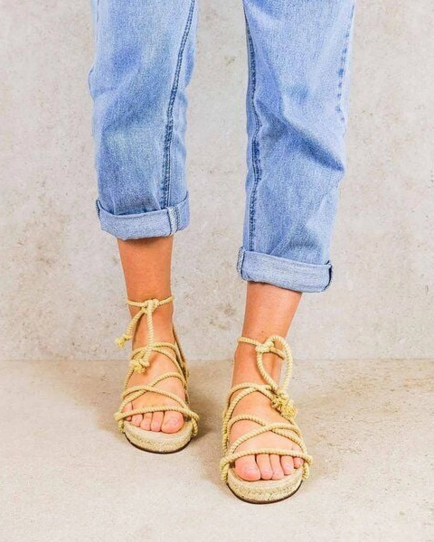 Rarámuri Natürliche Yute-Sandalen mit austauschbaren Bändern - Cruz Vegan – Ansicht 2