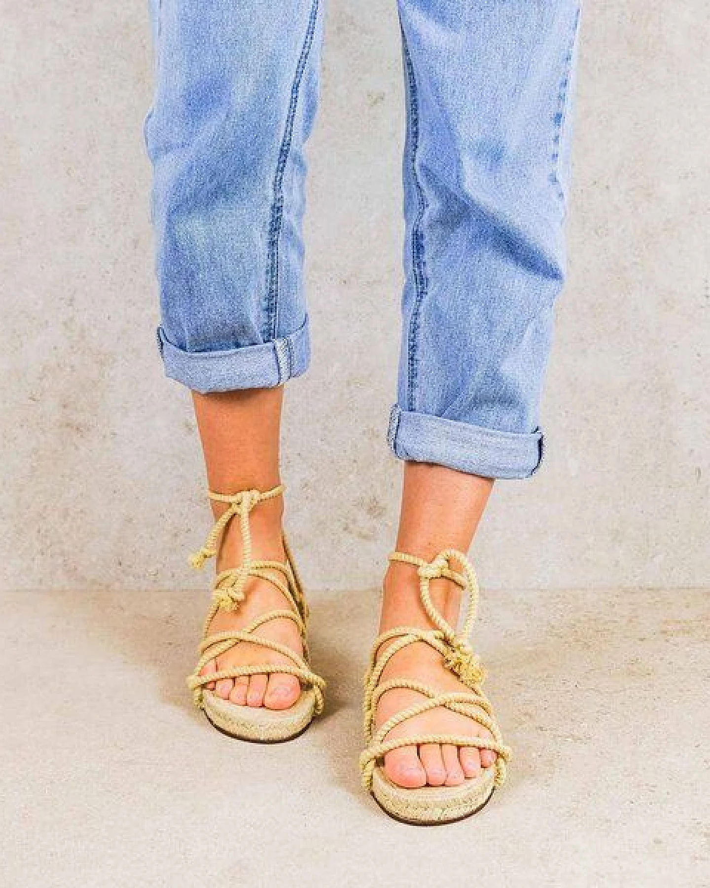 Rarámuri Natürliche Yute-Sandalen mit austauschbaren Bändern - Cruz Vegan – Ansicht 2