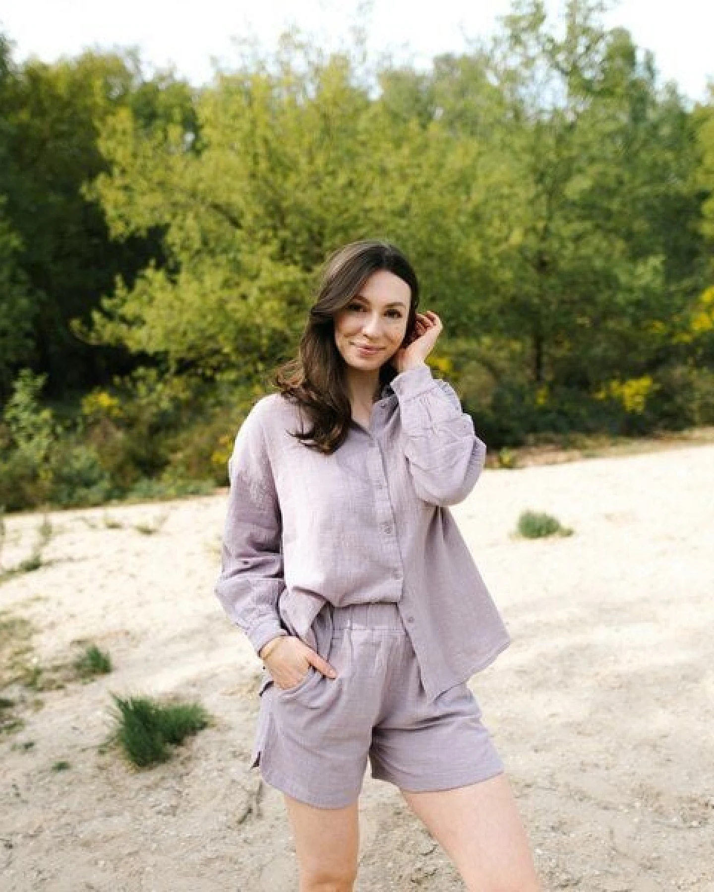 NORDLICHT Damen Shorts Letje mit Leinenstruktur aus 100% Bio-Baumwolle – Ansicht 3