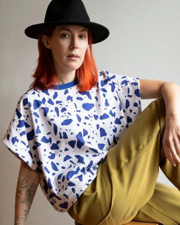 Ecostories Damen T-Shirt Terrazzo