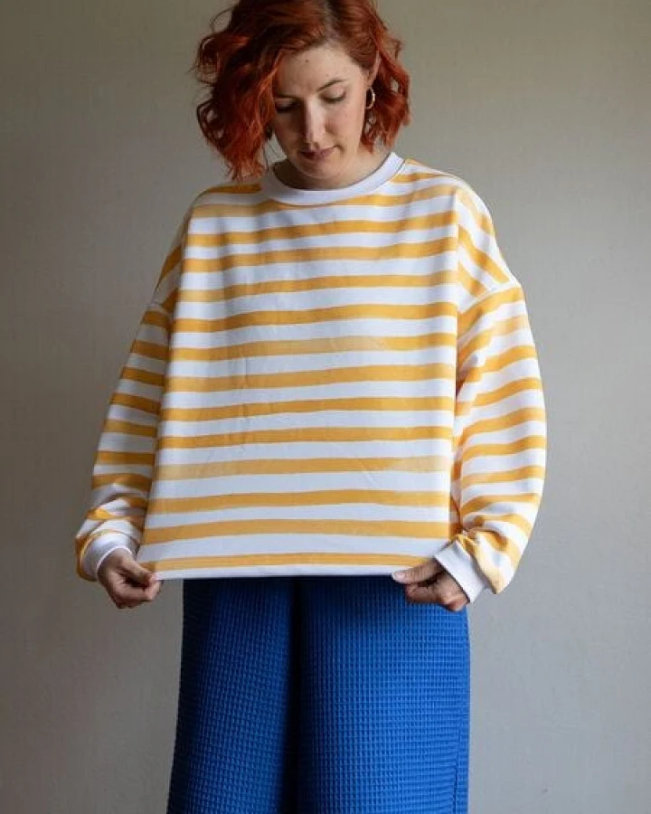 Ecostories Oversized Sweatshirt Sonnenstreifen