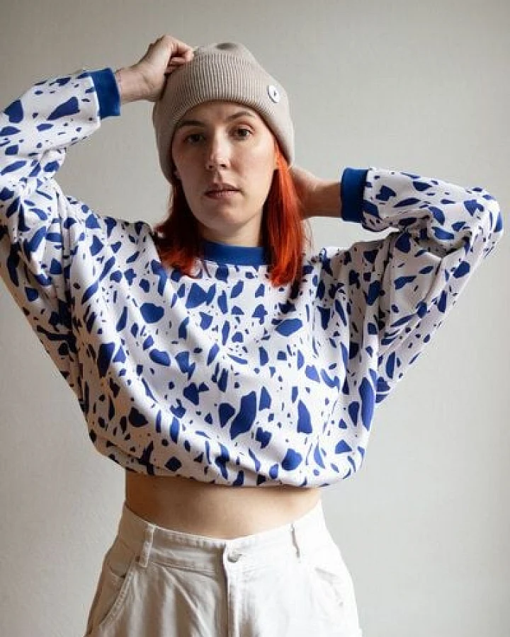 Ecostories Oversized Sweatshirt Terrazzo