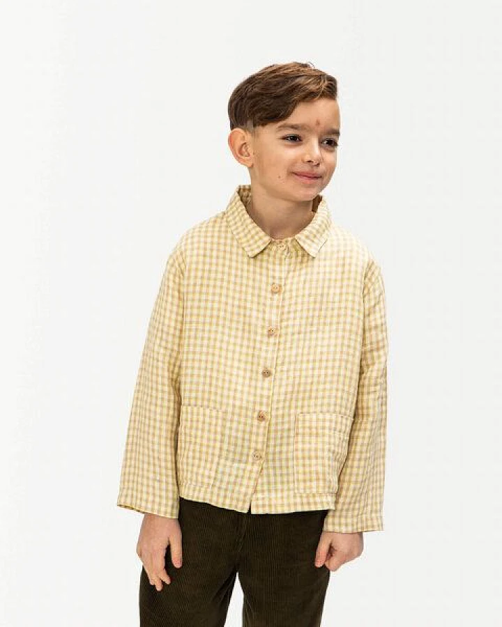 Matona Locker geschnittenes Leinenhemd für Kinder / Linen Workshirt
