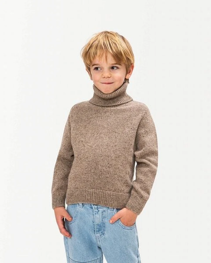 Matona Klassischer Rollkragenpullover für Kinder aus recycelter Wolle / Turtleneck Sweater