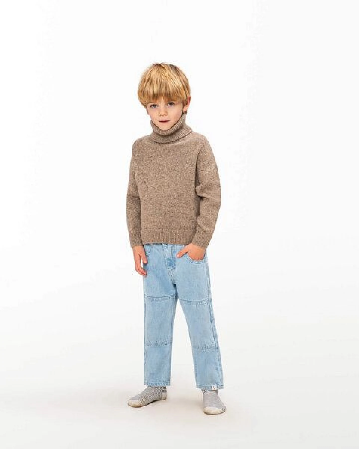 Matona Klassischer Rollkragenpullover für Kinder aus recycelter Wolle / Turtleneck Sweater – Ansicht 3