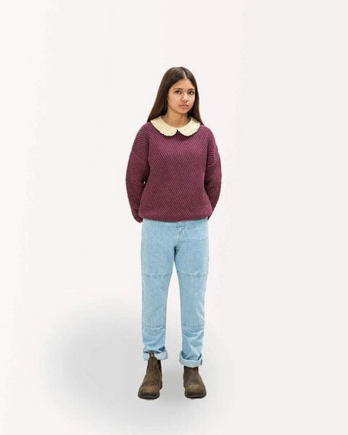 Matona Gestrickter Wollpullover für Kinder / Round Neck Sweater – Ansicht 3