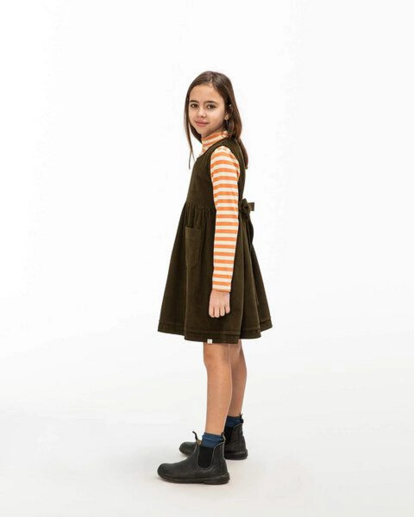 Matona Knielanges Cordkleid für Kinder aus Bio-Baumwolle / Belted Corduroy Dress – Ansicht 2