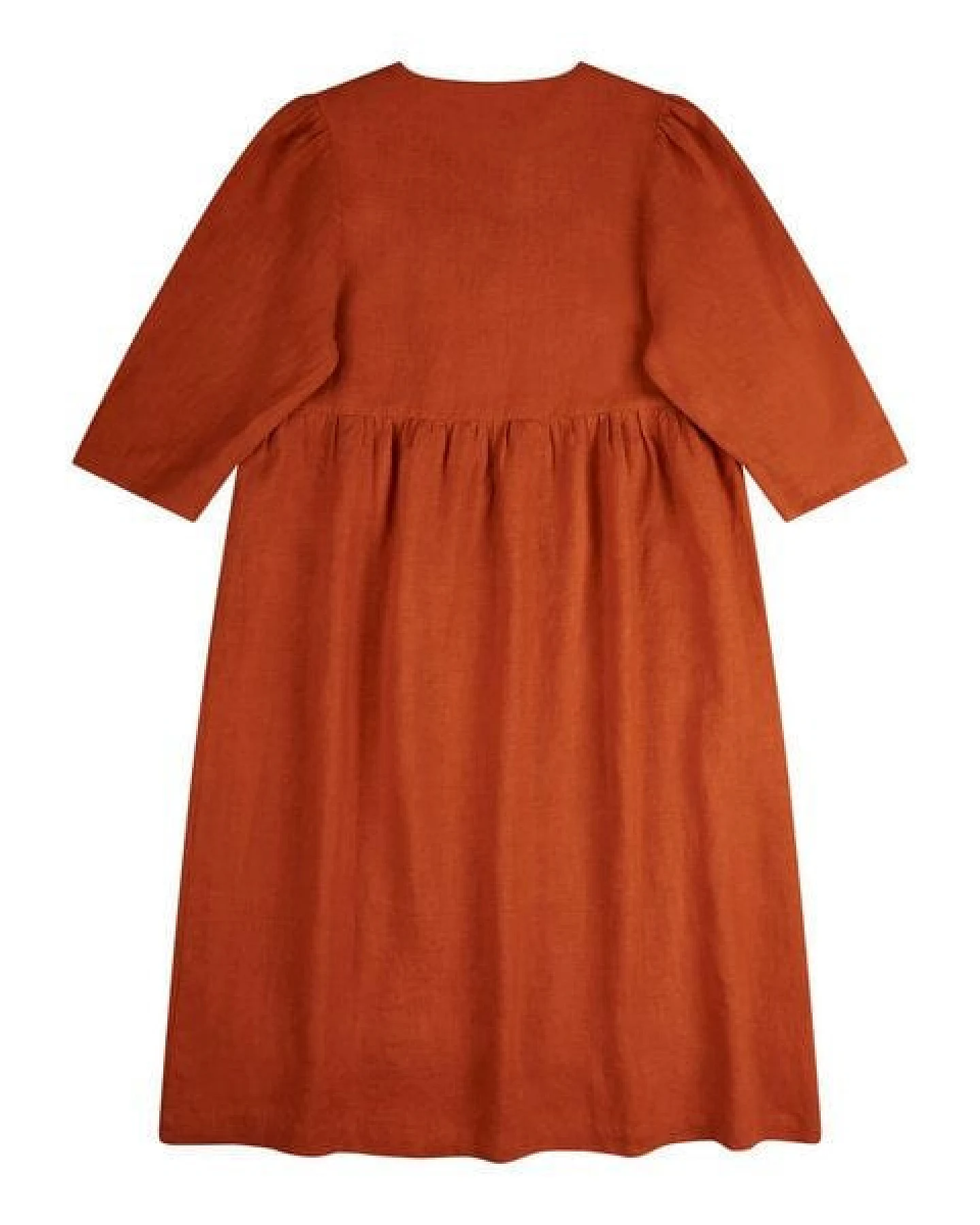 Matona Leinenkleid mit langen Ärmeln für Frauen / Elegant Midi Dress – Ansicht 4