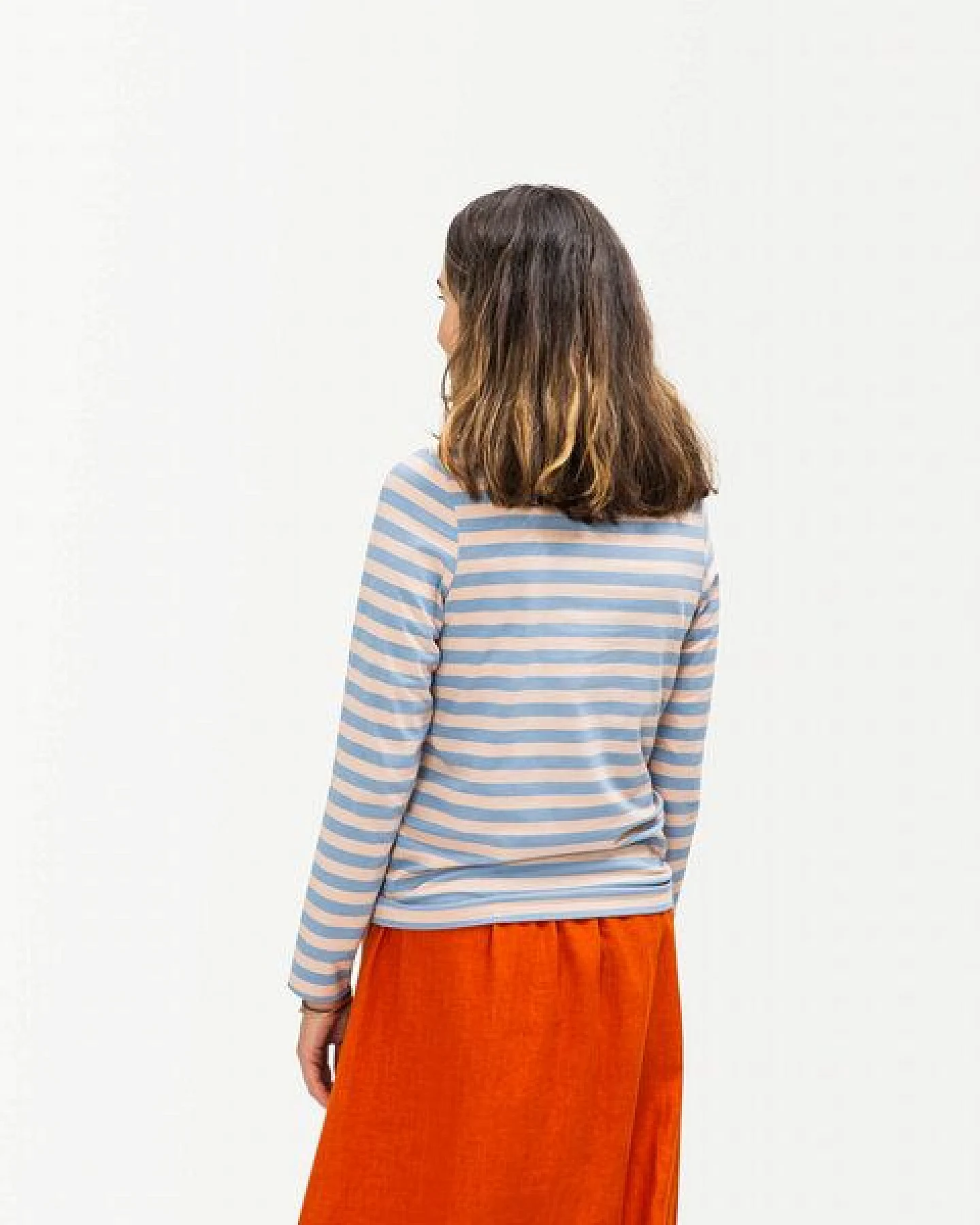 Matona Hochgeschlossenes Langarmshirt mit verspieltem, buntem Streifendesign / Collared Longsleeve – Ansicht 2