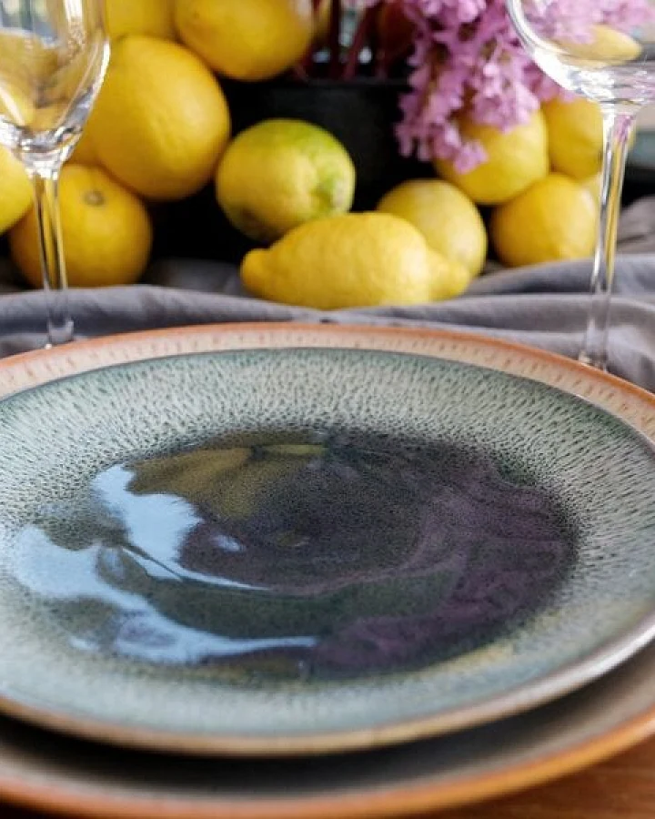 Izanami Tableware Handgemachter Kleiner Teller 4er set (⌀ 22 cm) aus Steinzeug - Krumme Lanke
