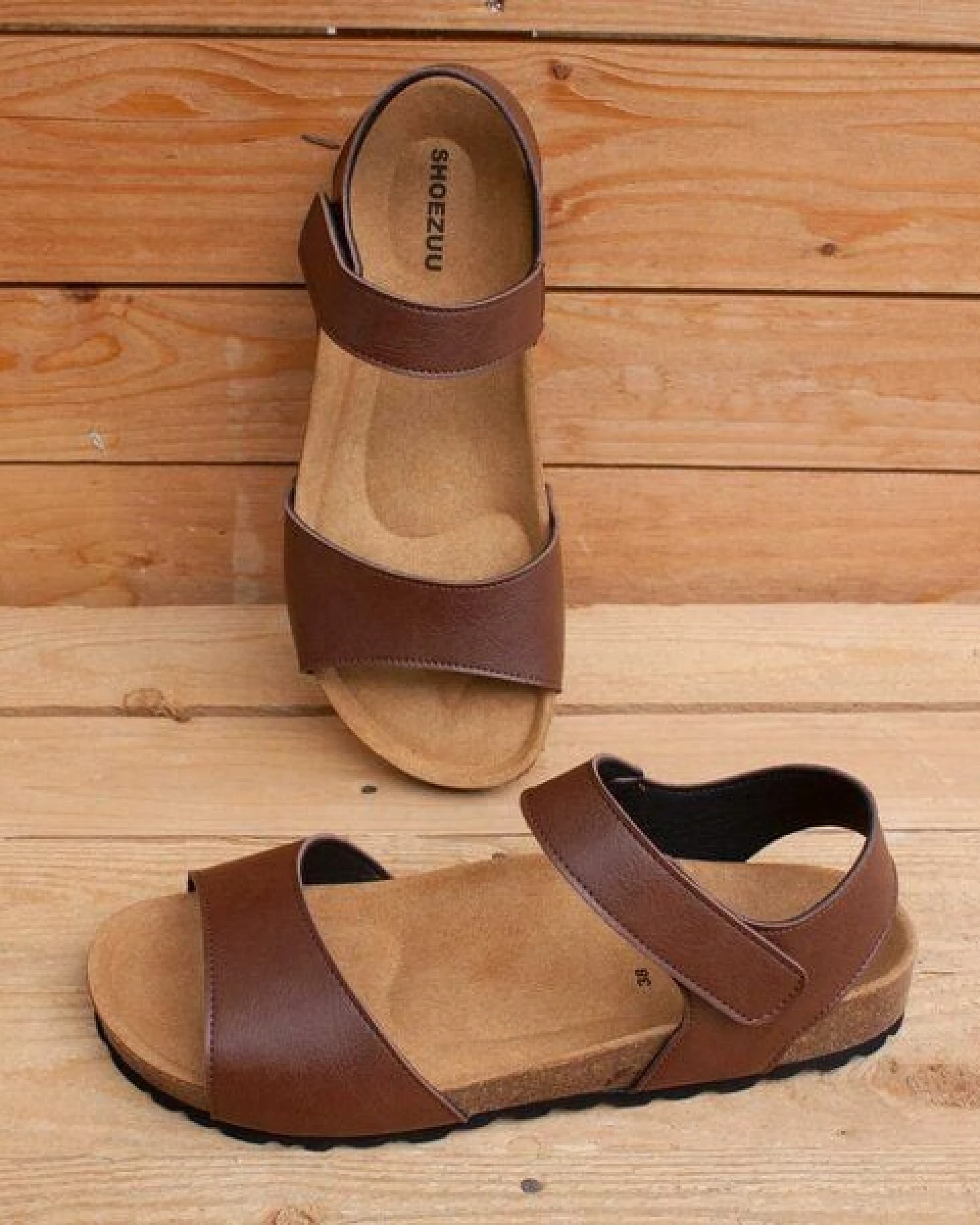 Shoezuu Vegan Vegane Riemchensandalen Velcro Strap – Ansicht 3