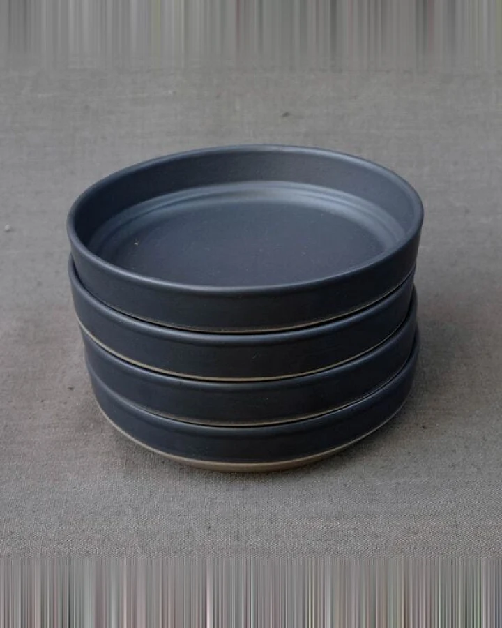 Izanami Tableware Handgemachter Pasta Teller 4er Set (⌀ 18,5 cm) aus Steinzeug - Lietzensee