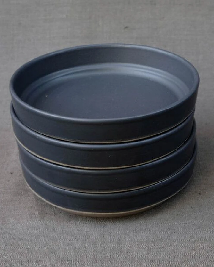 Izanami Tableware Handgemachter Pasta Teller 4er Set (⌀ 18,5 cm) aus Steinzeug - Lietzensee