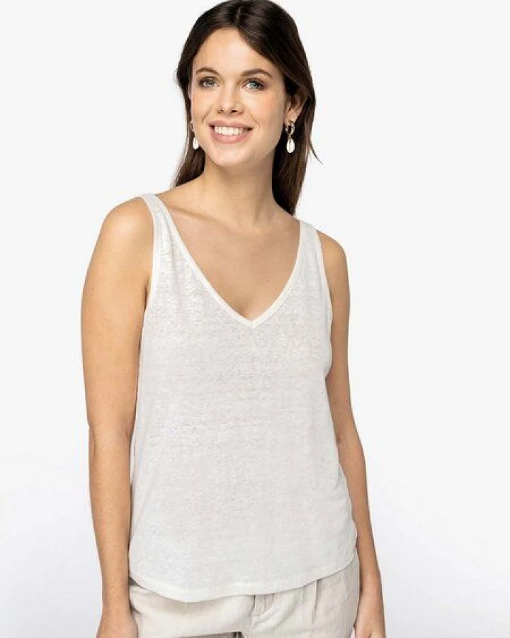 YTWOO Umweltfreundliches Top aus Leinen für Damen