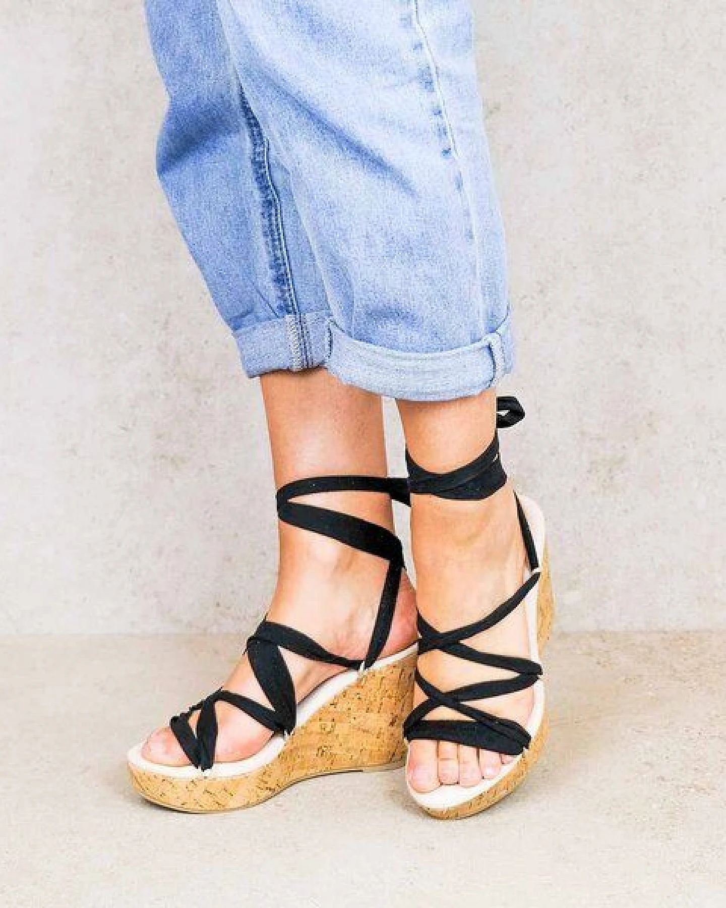 Rarámuri Natürliche Kork-Sandalen mit austauschbaren Bändern - Chilon Kork – Ansicht 3