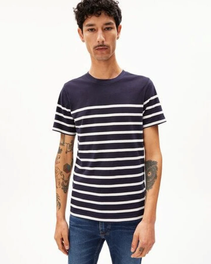 ARMEDANGELS AADROS STRIPES - Herren T-Shirt Regular Fit aus Bio-Baumwolle
