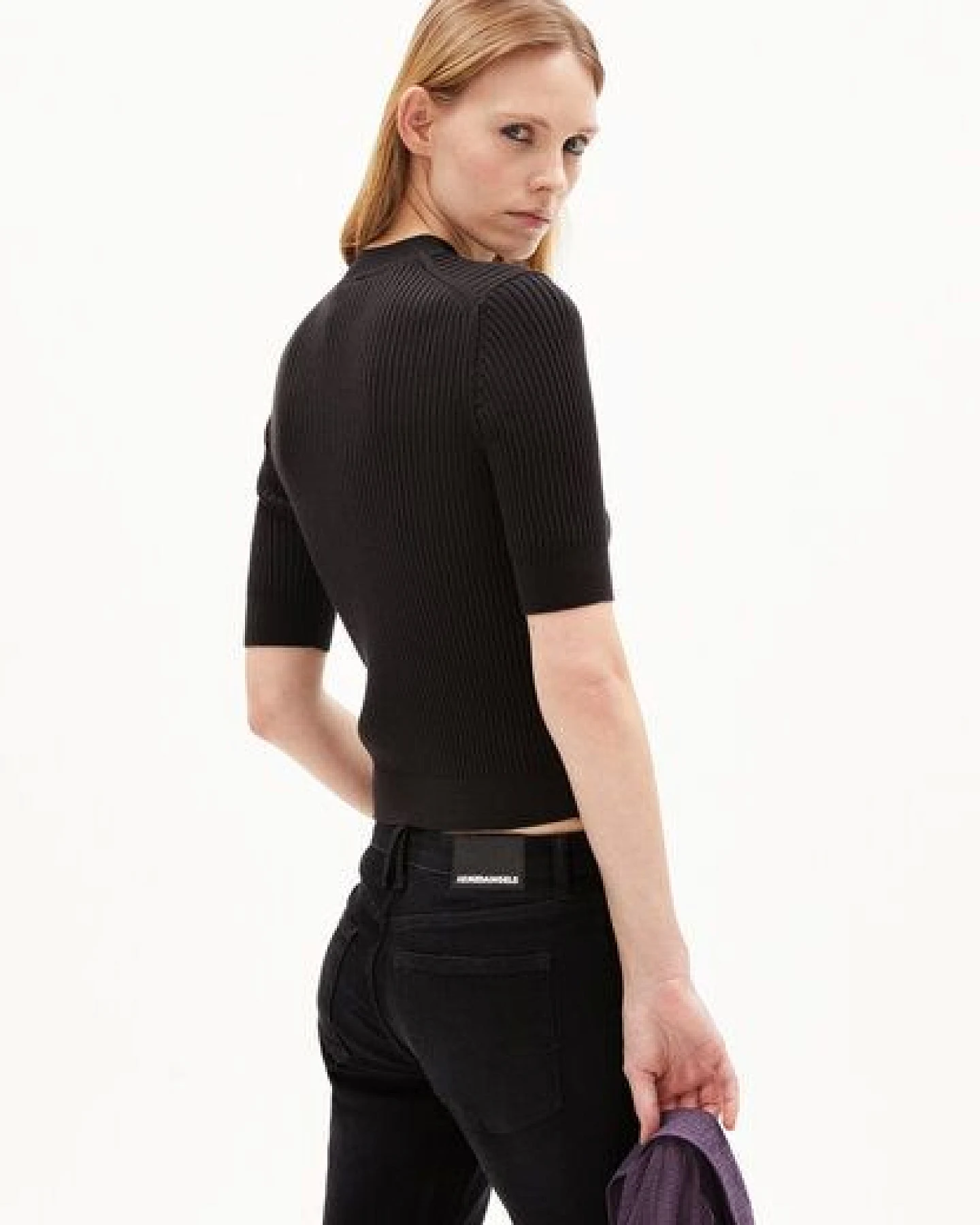 ARMEDANGELS SILJIAA Damen Strickshirt Slim Fit aus Bio-Baumwoll Mix – Ansicht 2