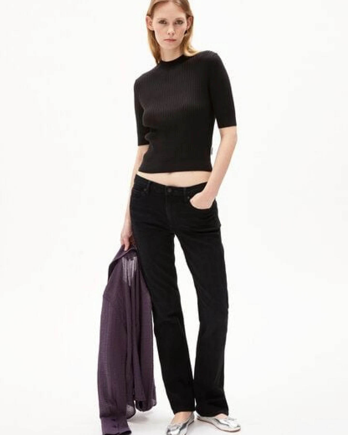 ARMEDANGELS SILJIAA Damen Strickshirt Slim Fit aus Bio-Baumwoll Mix – Ansicht 4