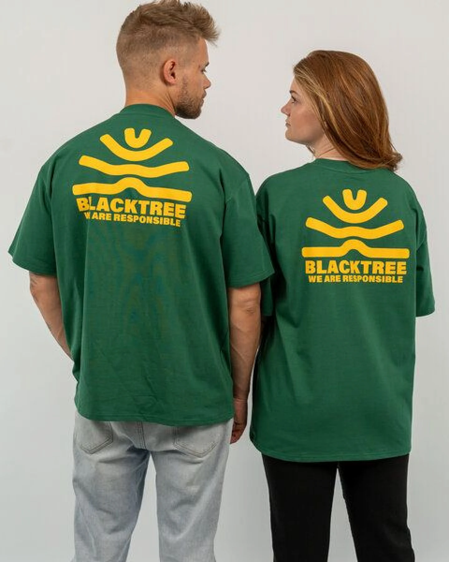 Black Tree Unisex T-Shirt Rundhals Bio-Baumwolle Premium Qualität Fair Trade – Ansicht 3
