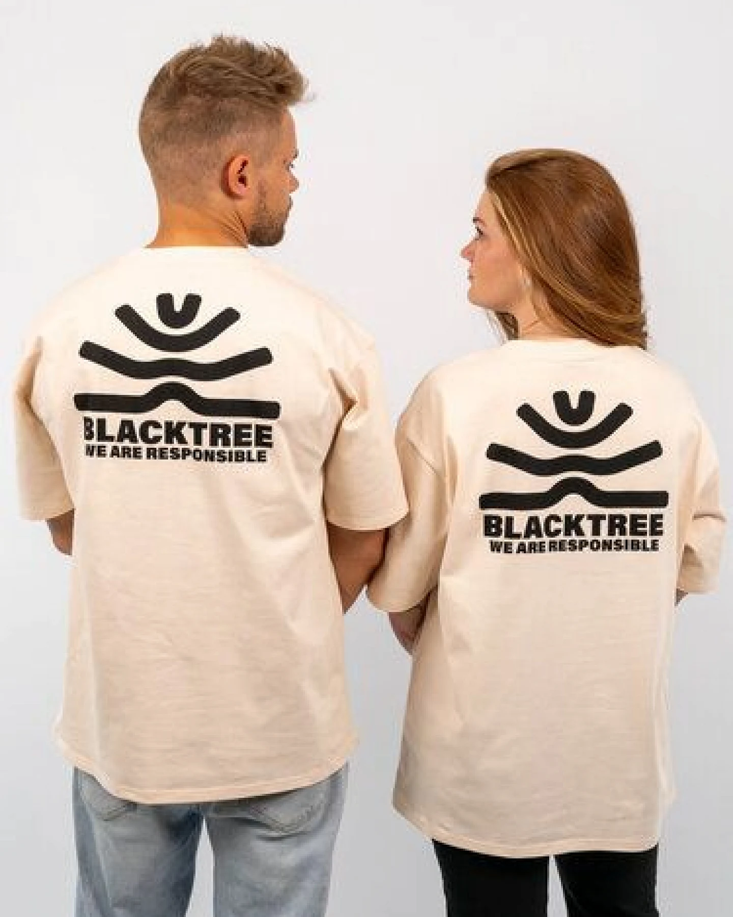 Black Tree Unisex T-Shirt Rundhals Bio-Baumwolle Premium Qualität Fair Trade – Ansicht 3