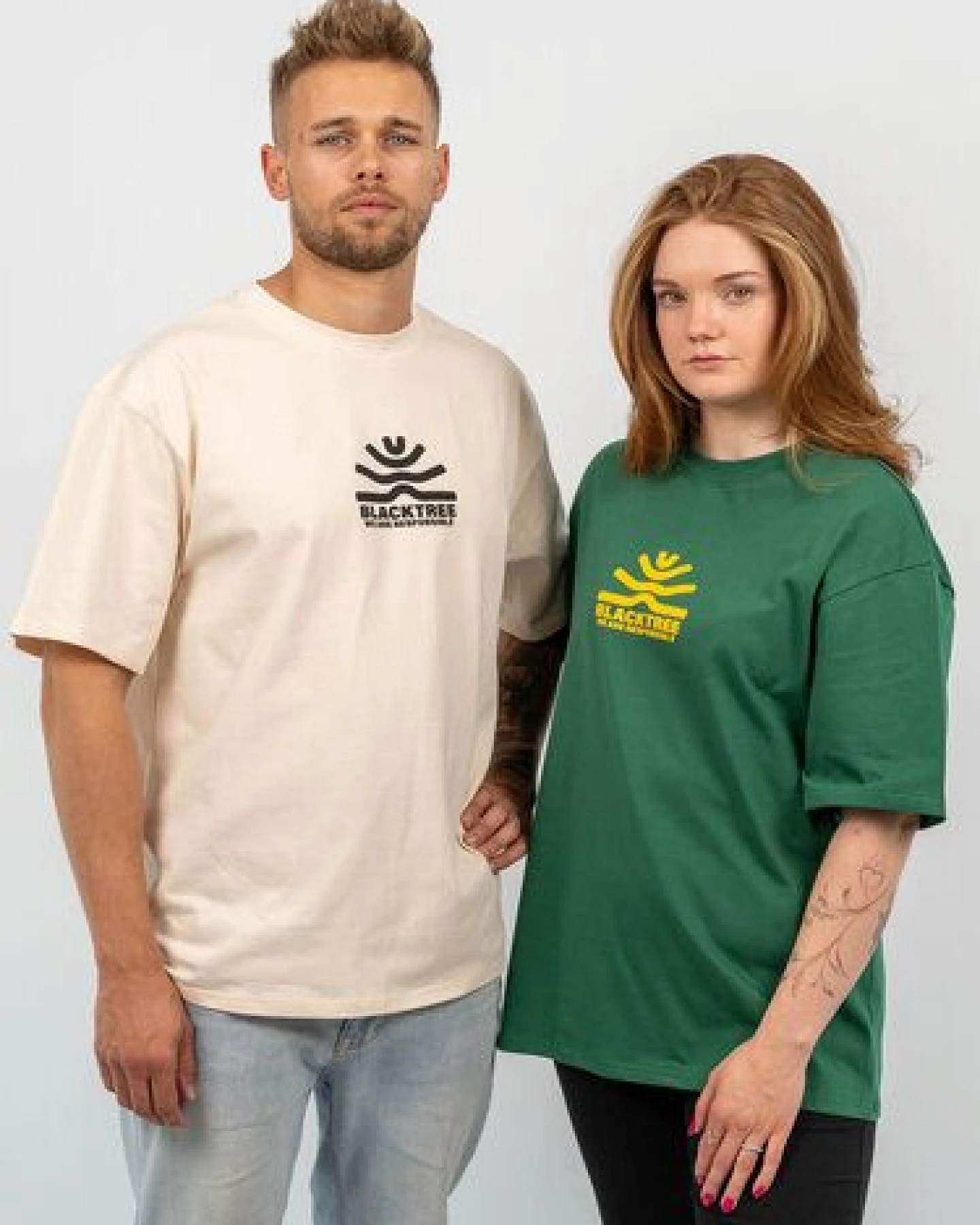 Black Tree Unisex T-Shirt Rundhals Bio-Baumwolle Premium Qualität Fair Trade – Ansicht 2