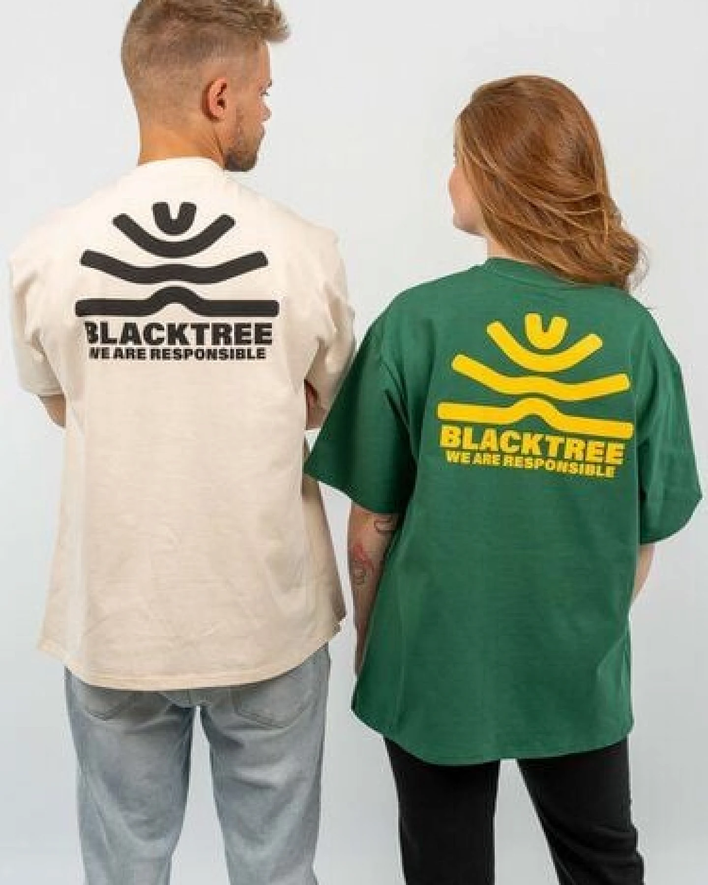 Black Tree Unisex T-Shirt Rundhals Bio-Baumwolle Premium Qualität Fair Trade – Ansicht 4