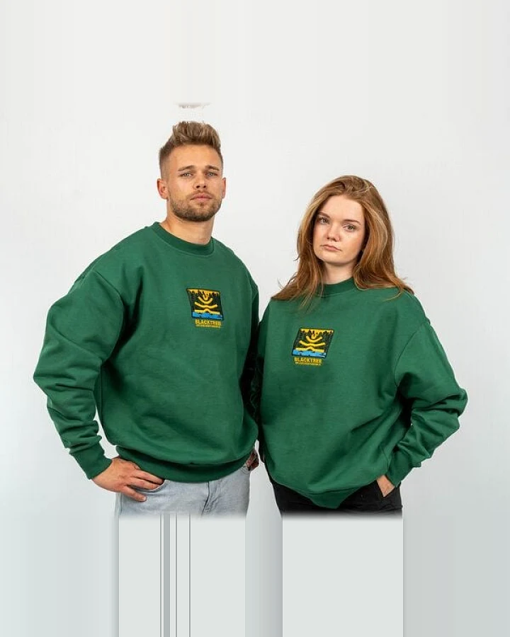 Black Tree Unisex Sweatshirt Rundhals Bio-Baumwolle Premium Qualität Fair Trade