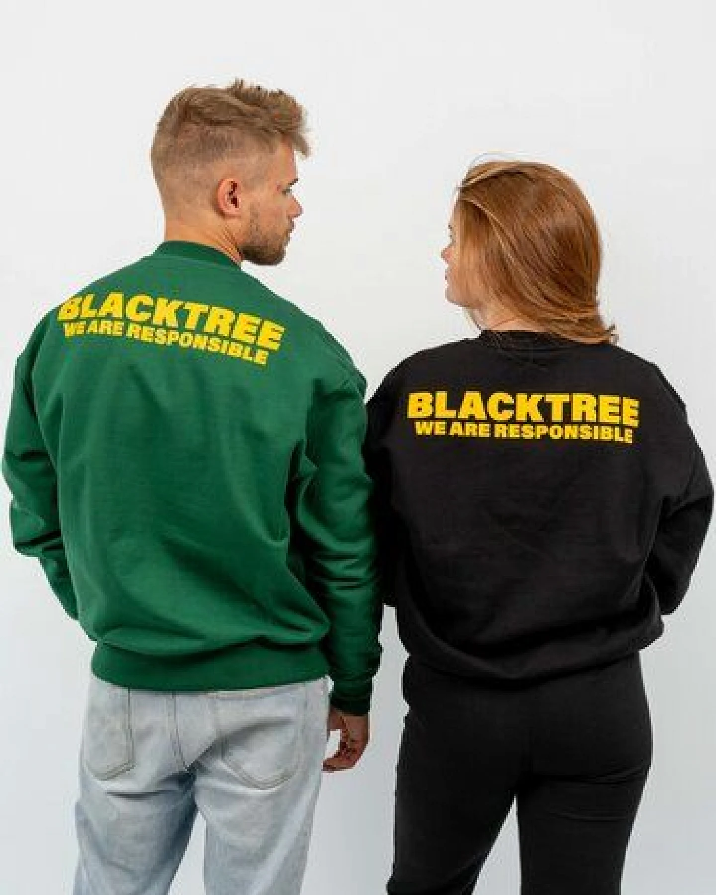 Black Tree Unisex Sweatshirt Rundhals Bio-Baumwolle Premium Qualität Fair Trade – Ansicht 3