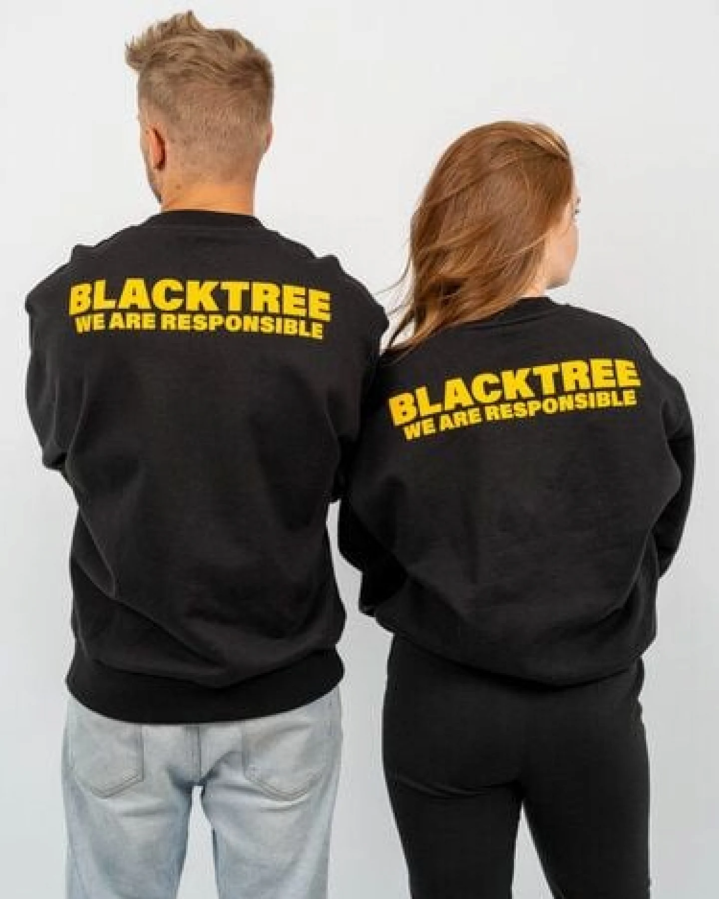 Black Tree Unisex Sweatshirt Rundhals Bio-Baumwolle Premium Qualität Fair Trade – Ansicht 4