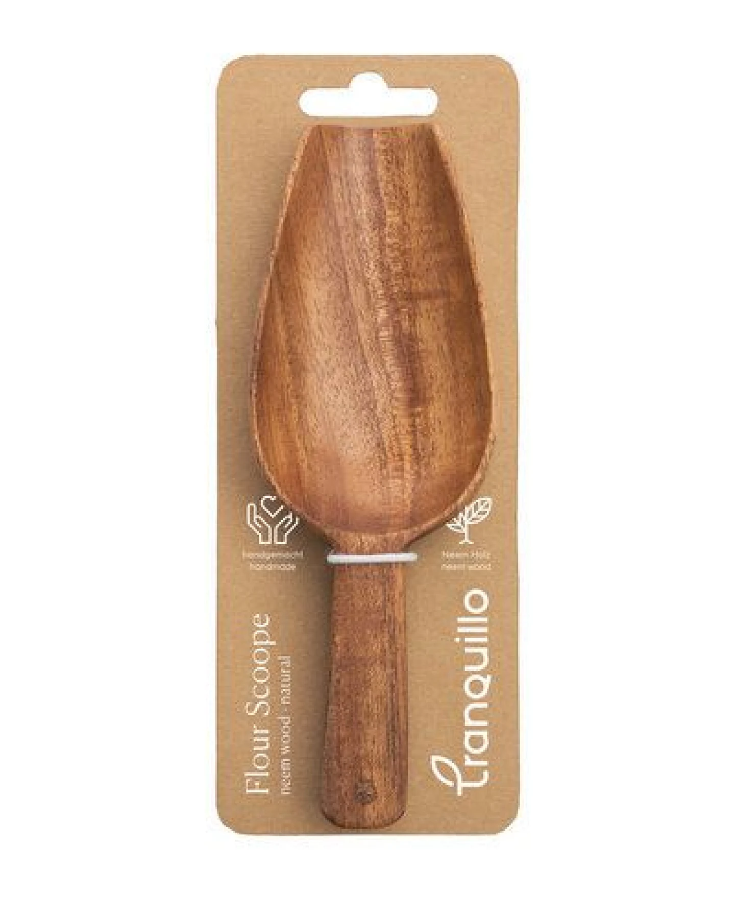 TRANQUILLO Mehlschaufel NATURAL NEEM aus Neemholz (MX937) – Ansicht 3
