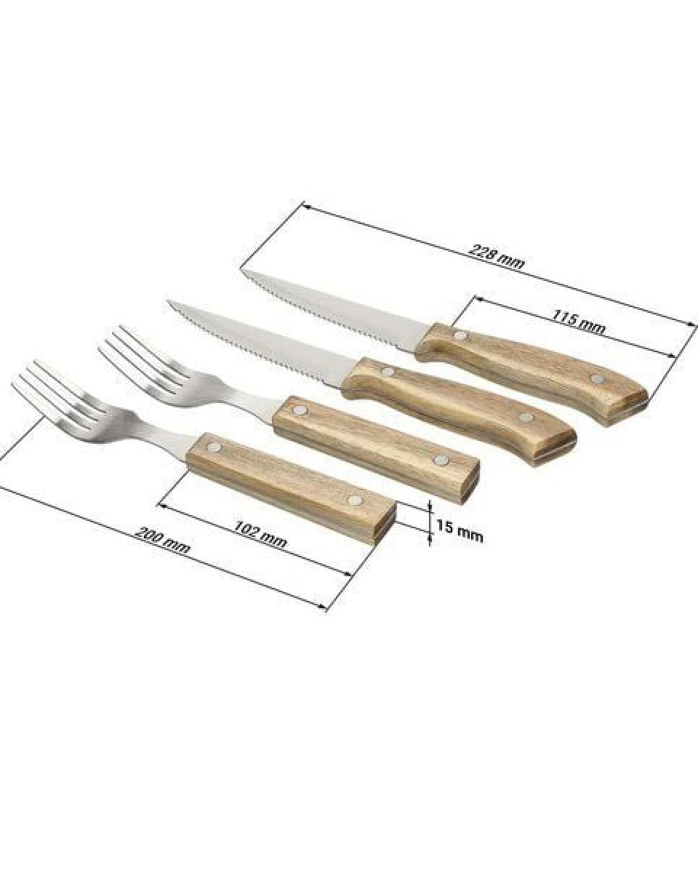 elasto Hochwertiges Besteckset "Casano" aus Akazienholz - Perfektes Geschenk – Ansicht 4