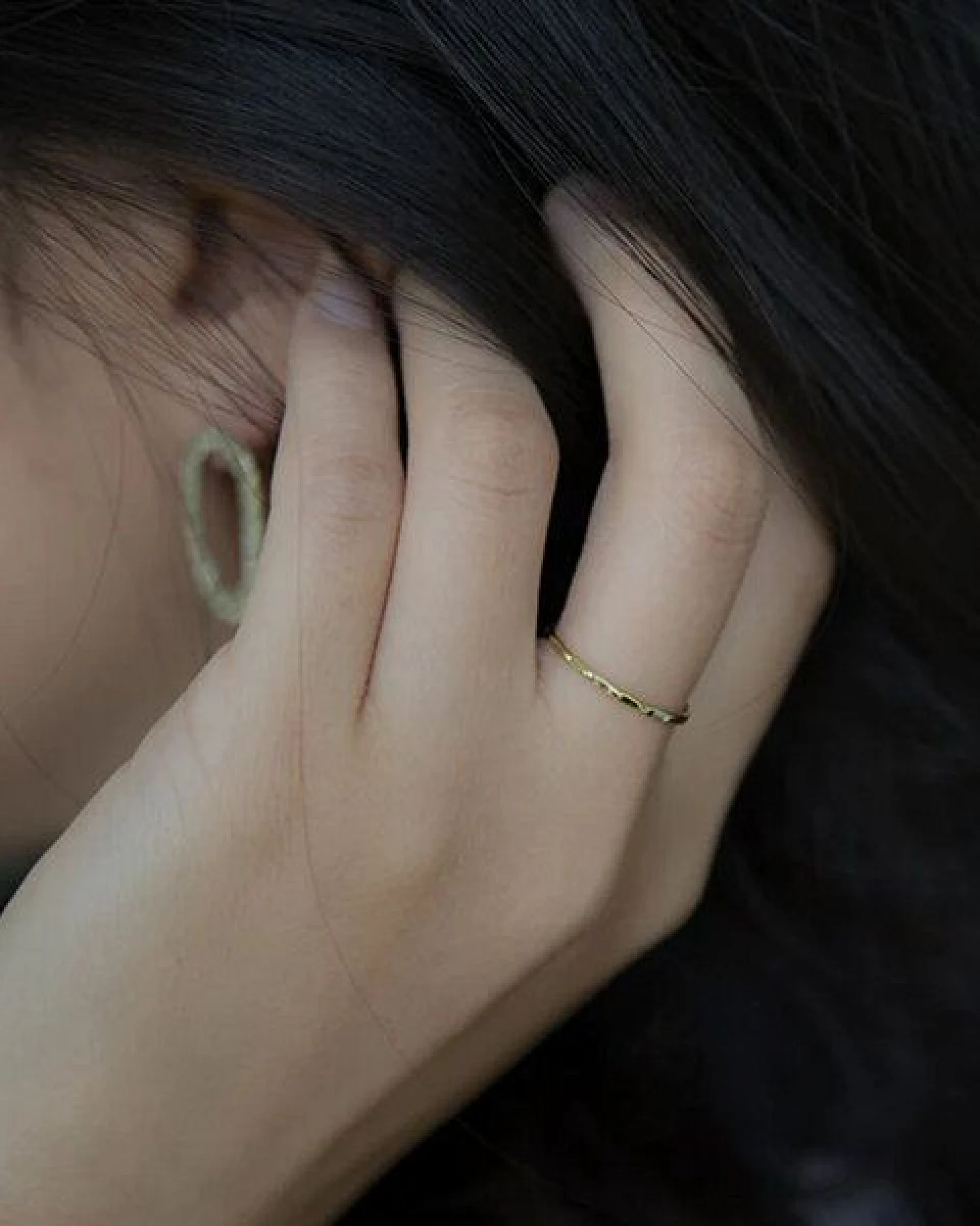 ting goods Zarter Ring gehämmert, aus Messing oder Sterling Silber – Ansicht 2