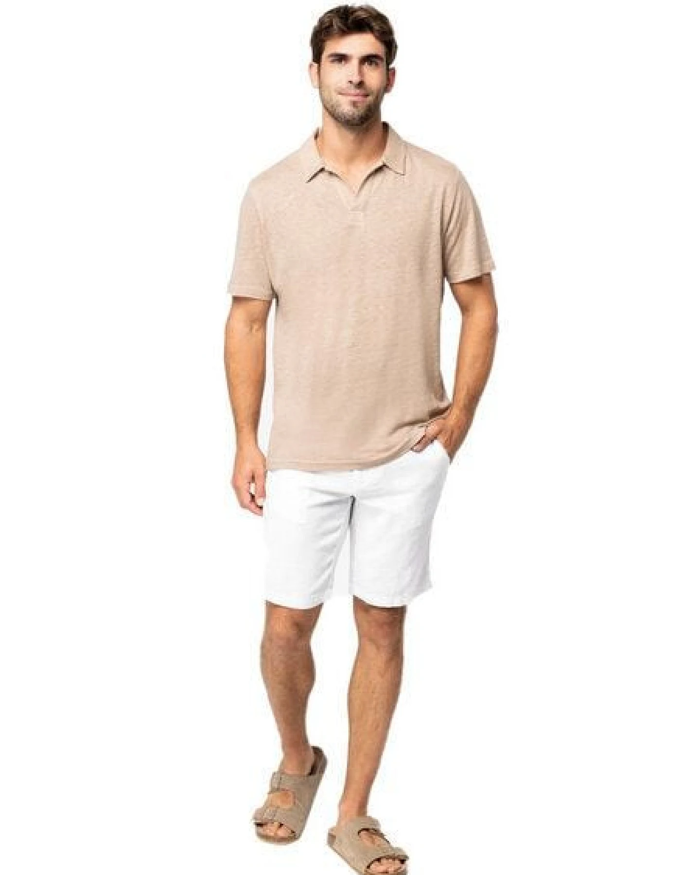 YTWOO Herren Bermuda-Shorts aus 100% Leinen – Ansicht 2