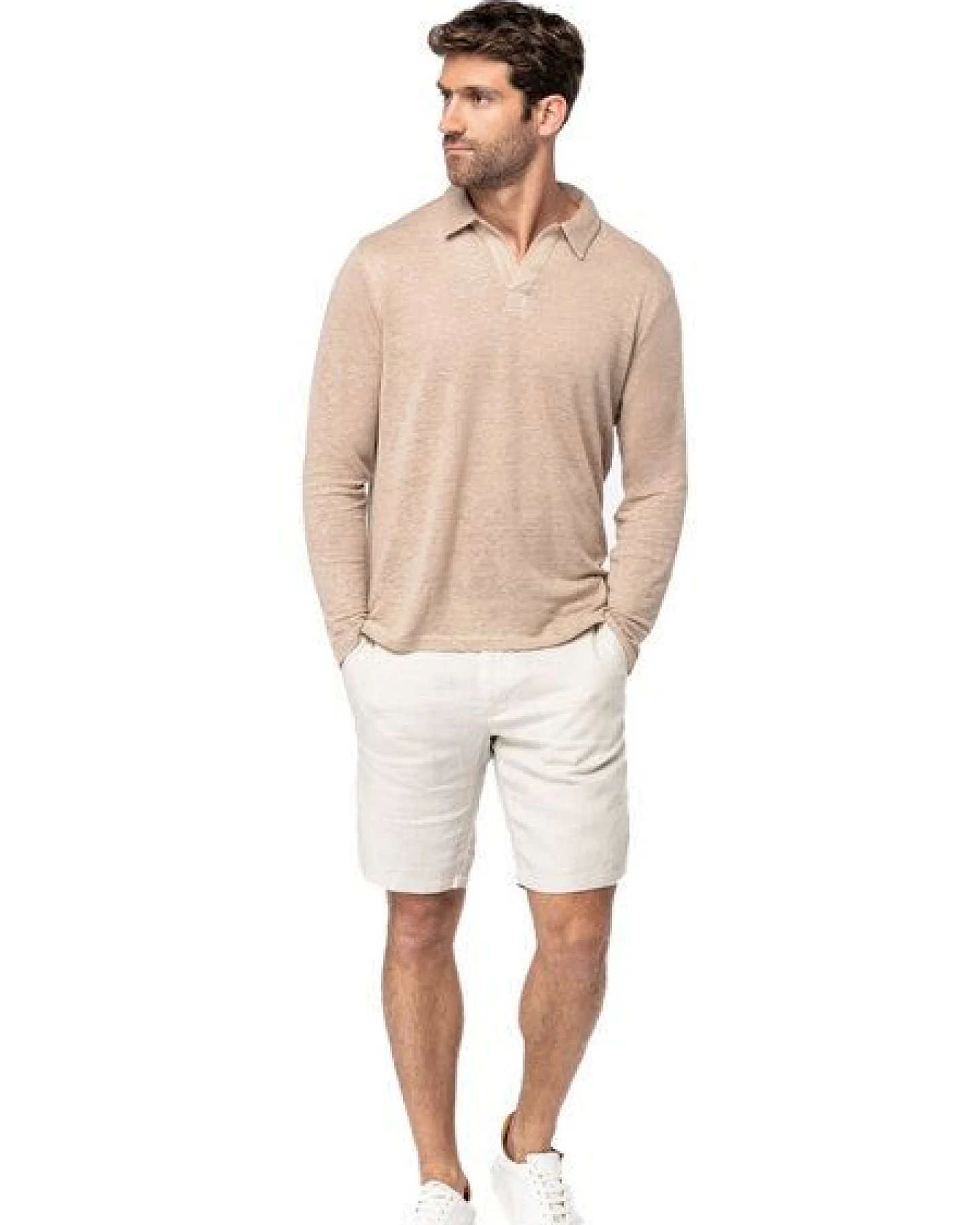 YTWOO Herren Bermuda-Shorts aus 100% Leinen – Ansicht 3