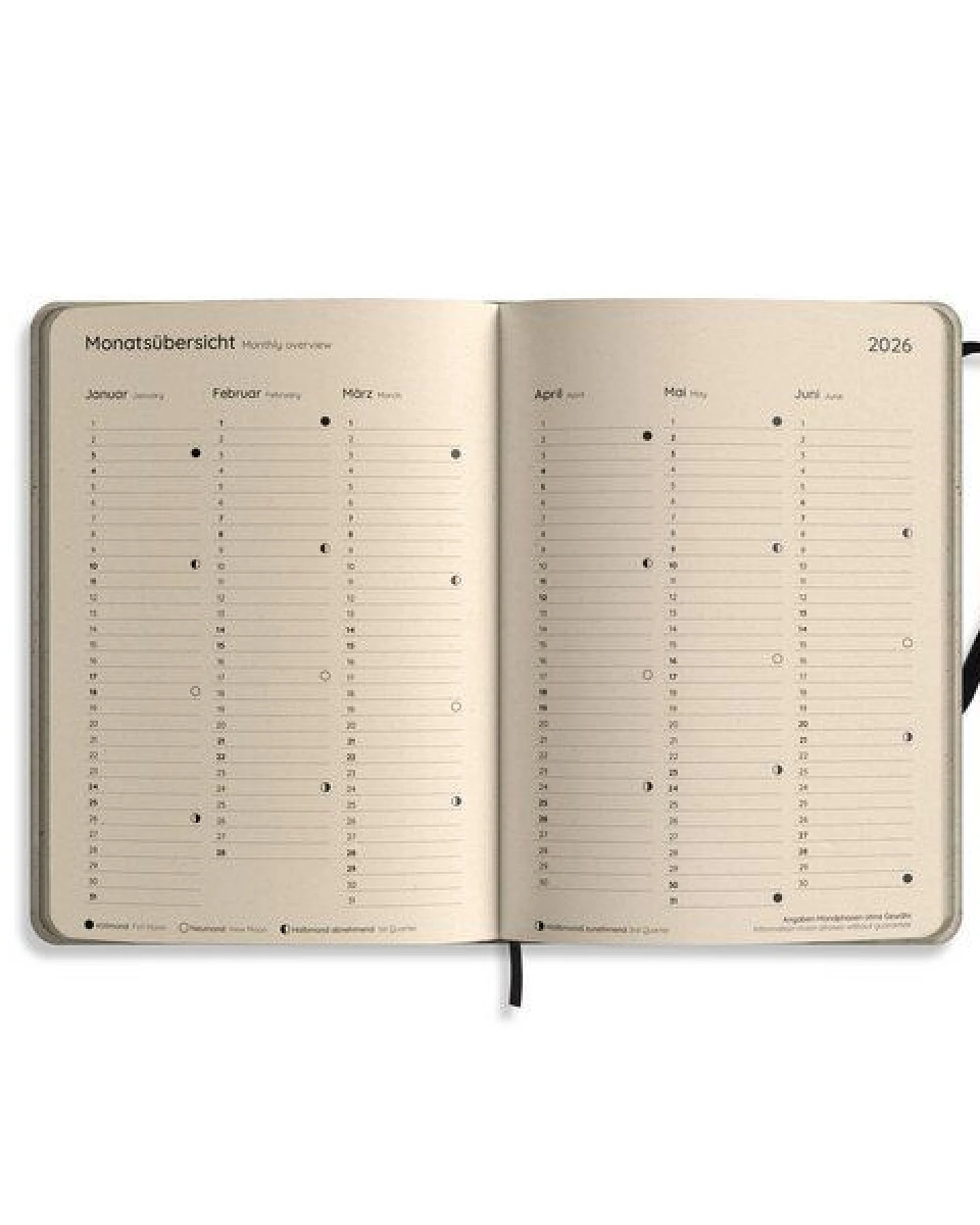 matabooks® Nachhaltiger A5 Kalender, Jahresplaner – Samaya 2026 Farbe: Nature M (DE/EN) – Ansicht 3