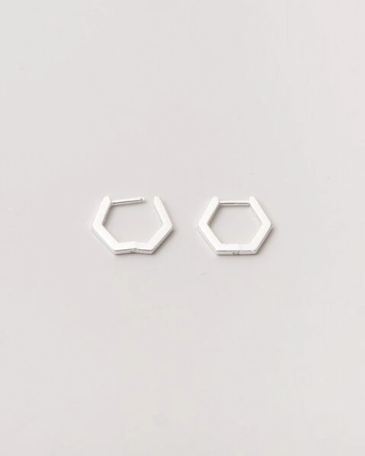 fejn jewelry Ohrringe 'hexagon huggie' sechseckige Creole