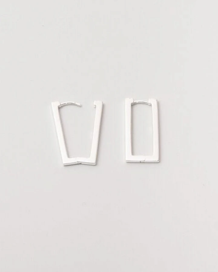 fejn jewelry Ohrringe 'rectangle huggie' rechteckige, schmale Creole