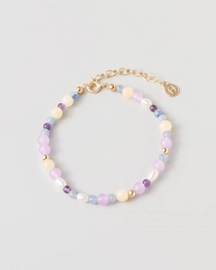 fejn jewelry Armband 'spring pearl' mit Süsswasserperlen und Halbedelsteinen