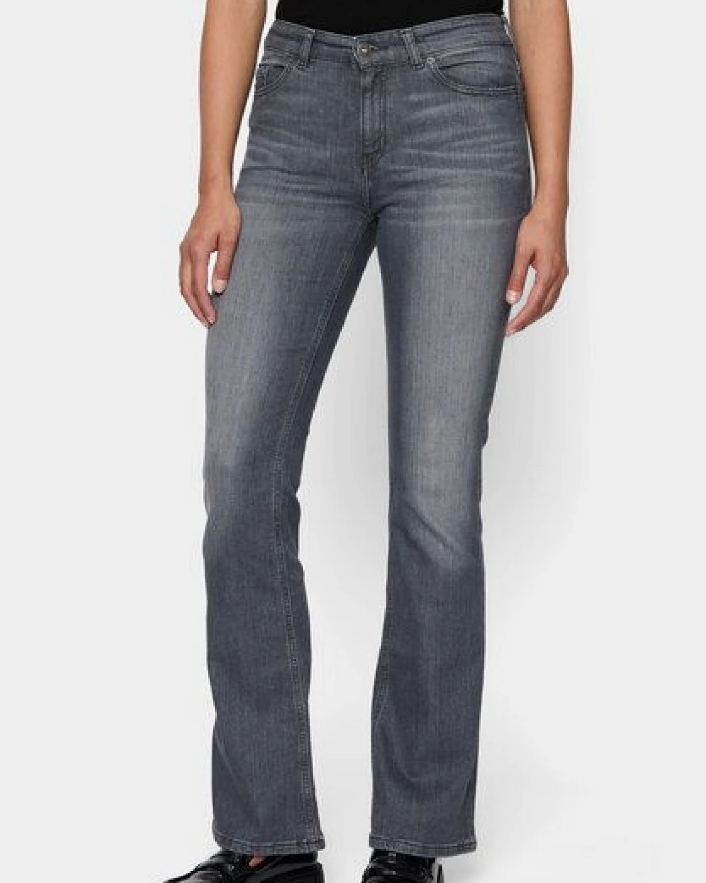 FUTURE:PEOPLE. 01:02 BOOTCUT - MID WAIST- Damen Jeans aus Bio-Baumwoll-Stretch - Fabric made in Italy (30102 0 1000) – Ansicht 3