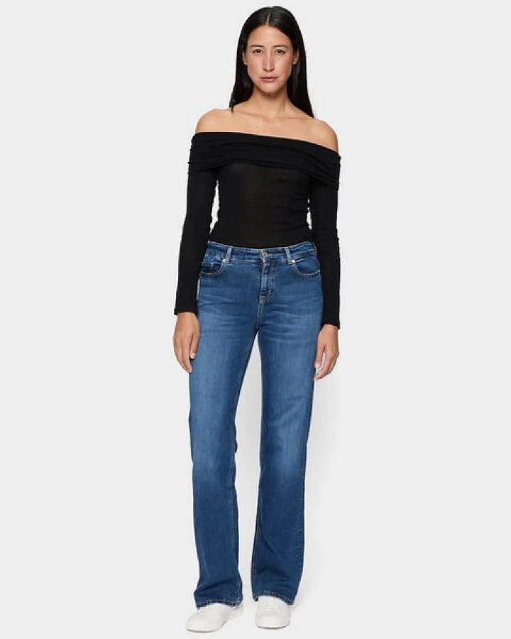 FUTURE:PEOPLE. 06:00 WIDE LEG - MID WAIST- Damen Jeans aus weichem Stretch-Denim aus Bio-Baumwoll-Mix (30600 0 1008)