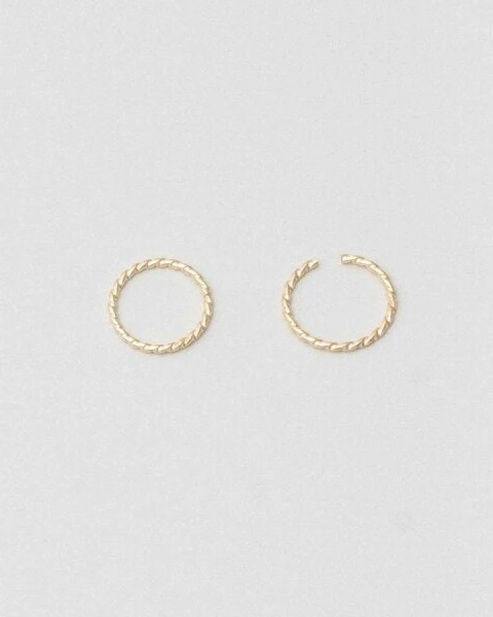 fejn jewelry Ohrringe 'tiny twisted mini hoops' im gedrehtem Look