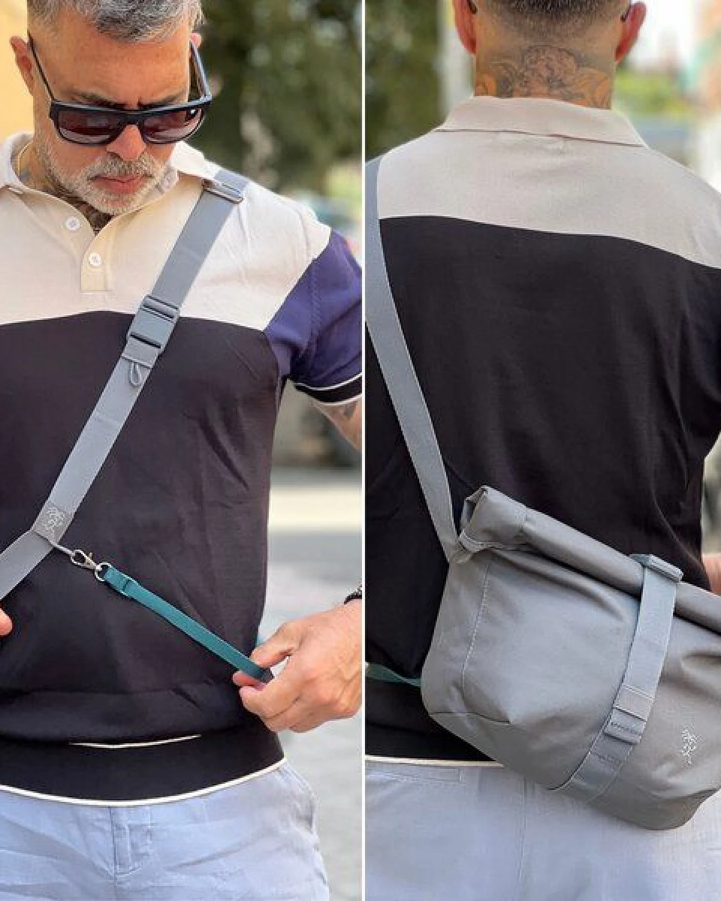FUCHS & REBELL LUCA Crossbody BikeBag – Fester Halt beim Fahren durch 3-Punkt-Gurt – Ansicht 4