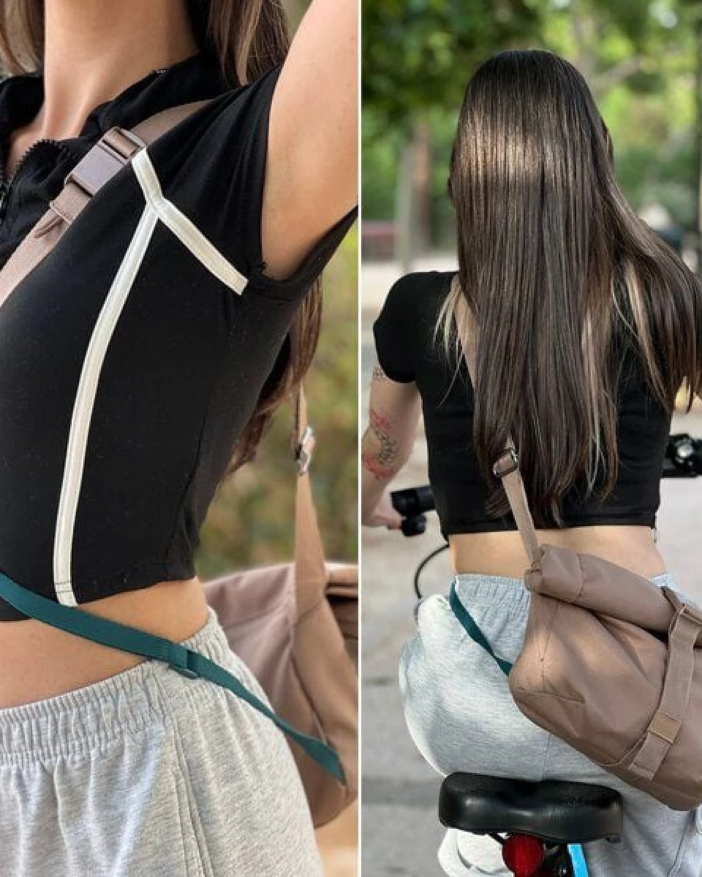 FUCHS & REBELL LUCA Crossbody BikeBag – Fester Halt beim Fahren durch 3-Punkt-Gurt – Ansicht 3