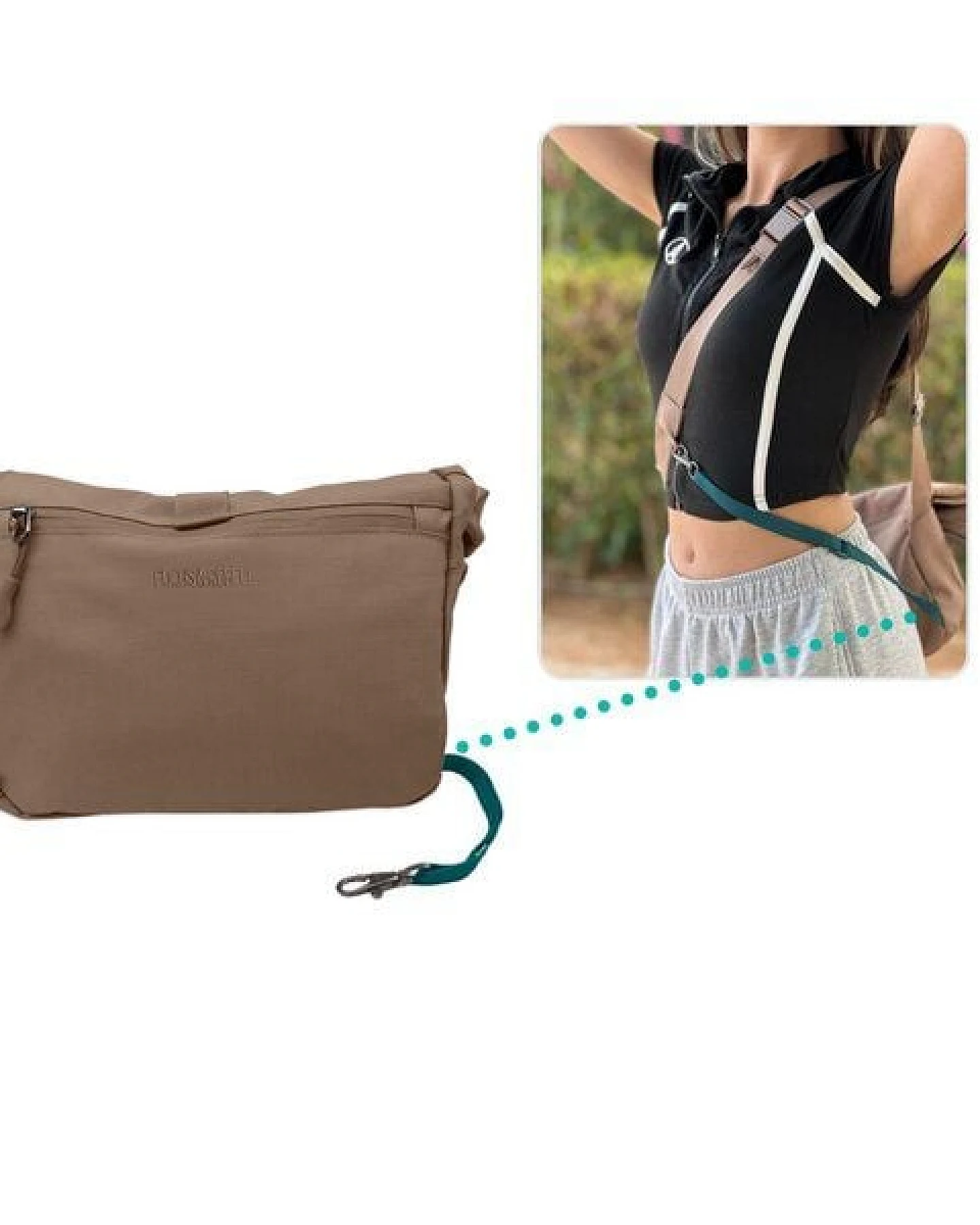 FUCHS & REBELL LUCA Crossbody BikeBag – Fester Halt beim Fahren durch 3-Punkt-Gurt – Ansicht 4