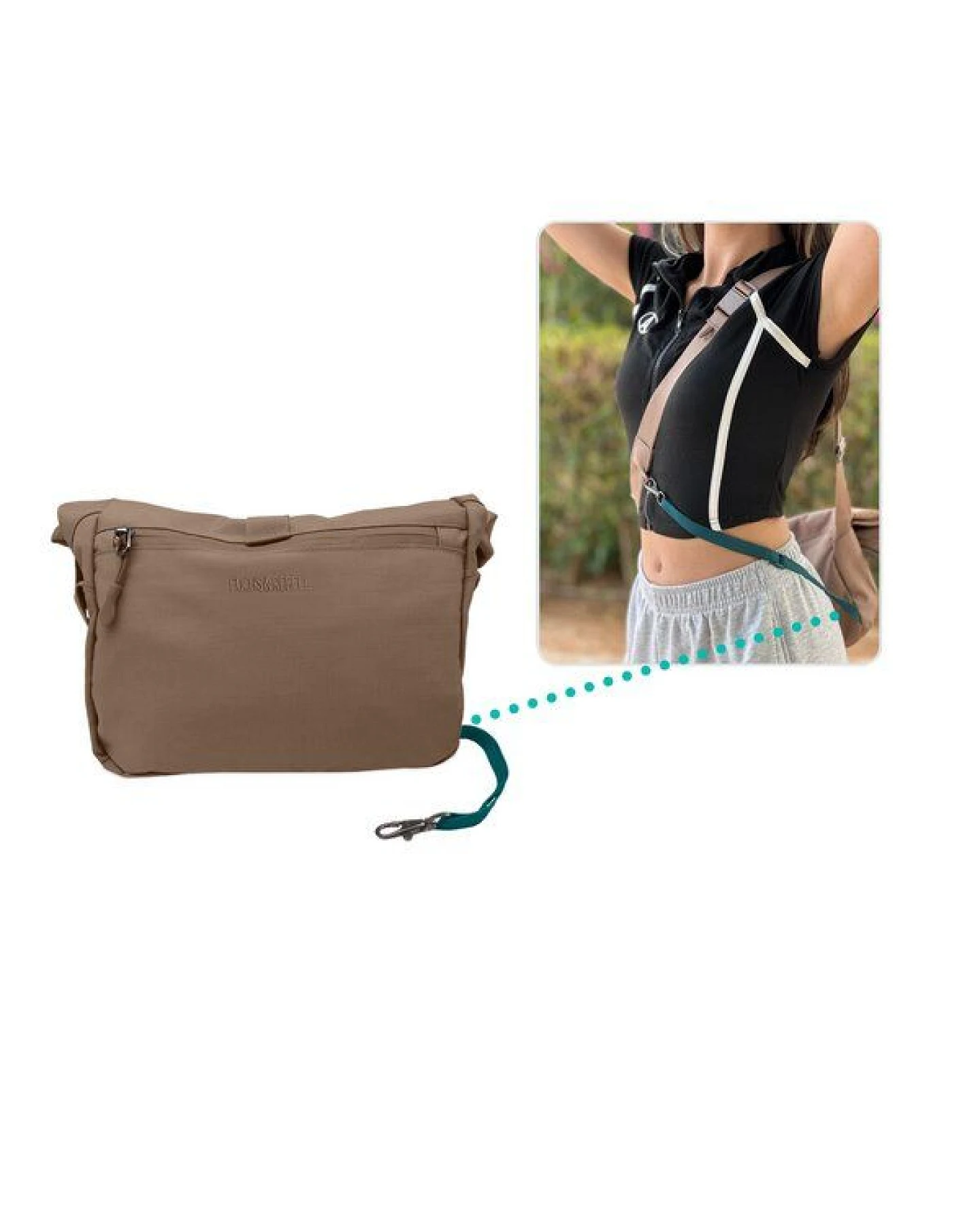 FUCHS & REBELL LUCA Crossbody BikeBag – Fester Halt beim Fahren durch 3-Punkt-Gurt – Ansicht 4