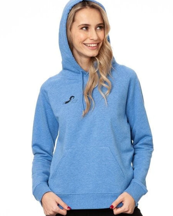 FellHerz Damen Hoodie Buchmädchen blue melange, Bio Fair und Vegan