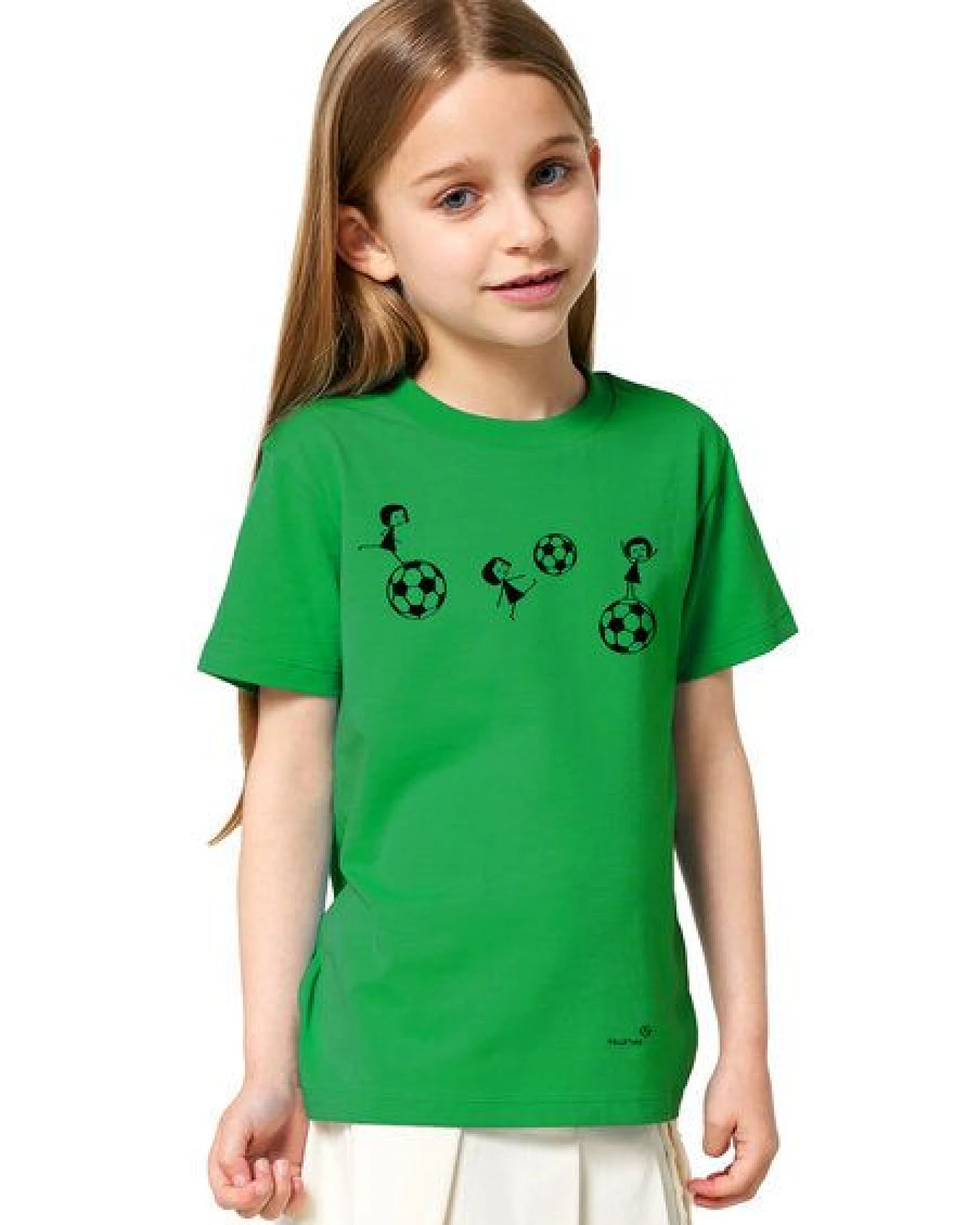FellHerz Kids T-Shirt Fußball-Mädchen fresh green – Ansicht 2