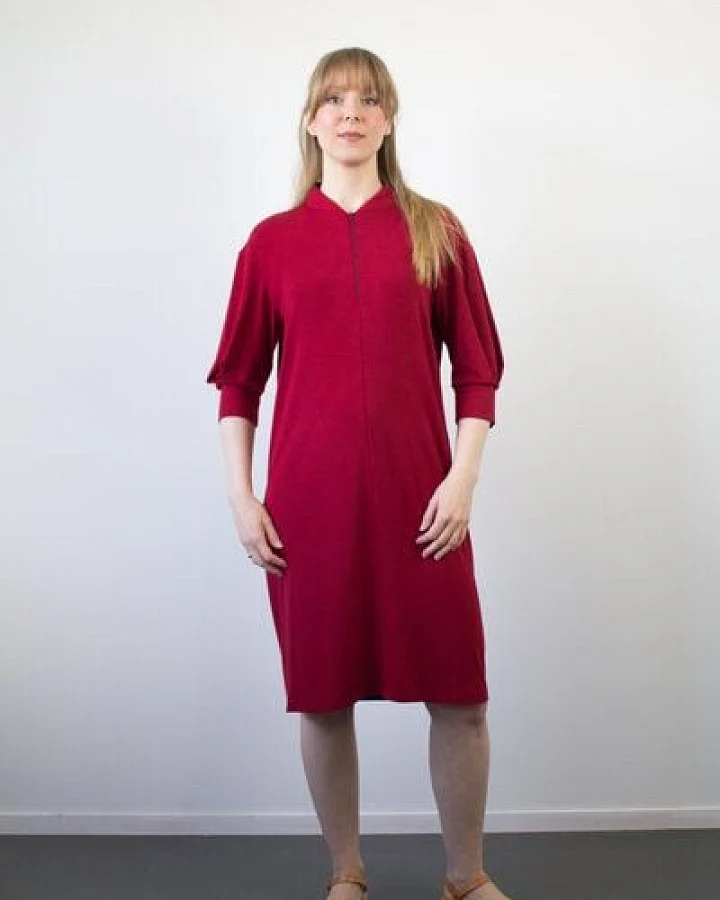 Skrabak Kleid Leni aus Modal Micro Jersey in dunkelrot